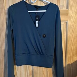 Banana Republic Deep Blue V-Neck Blouse